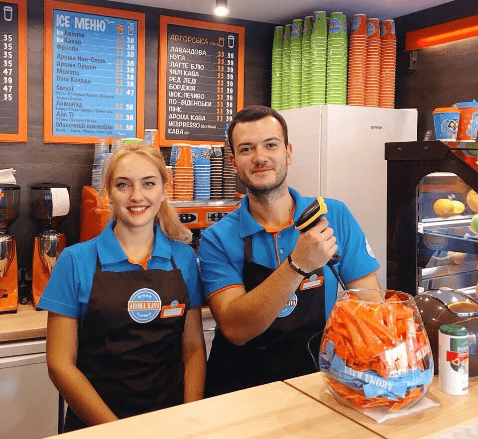 Dmytro Tyshchenko has already opened three coffee shops under the AROMA KAVA franchise